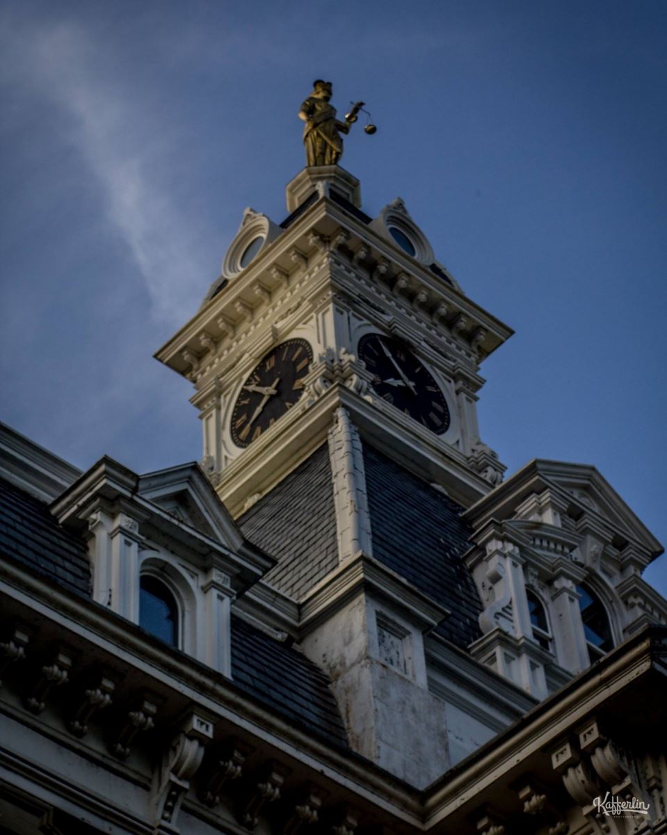 Looking up at the Courthouse Clocktower